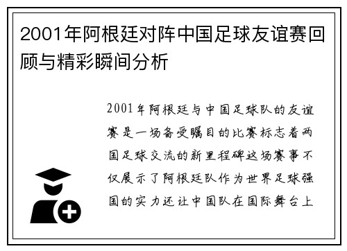 2001年阿根廷对阵中国足球友谊赛回顾与精彩瞬间分析